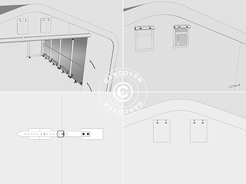 Lagertelt PRO 6x18x3,7m PVC m/hvitt takpanel, Grønn
