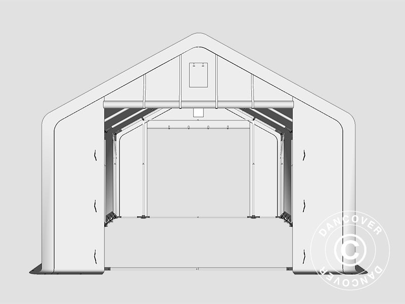 Lagertelt PRO 5x8x2x3,39m, PVC, Grønn
