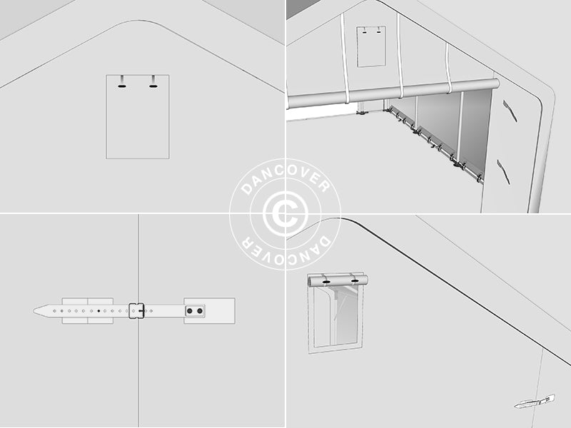 Lagertelt PRO 5x10x2x3,39m, PVC, Grønn