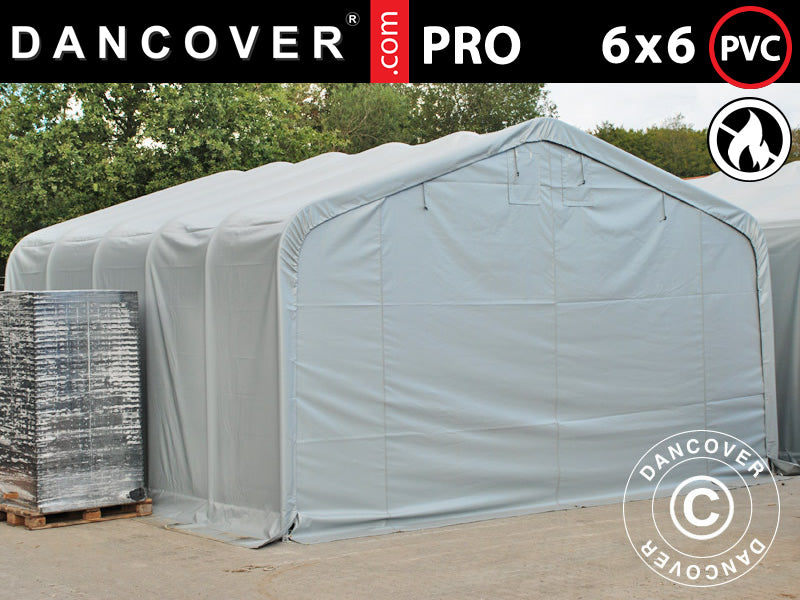 Lagertelt PRO 6x6x3,7m PVC, Grå