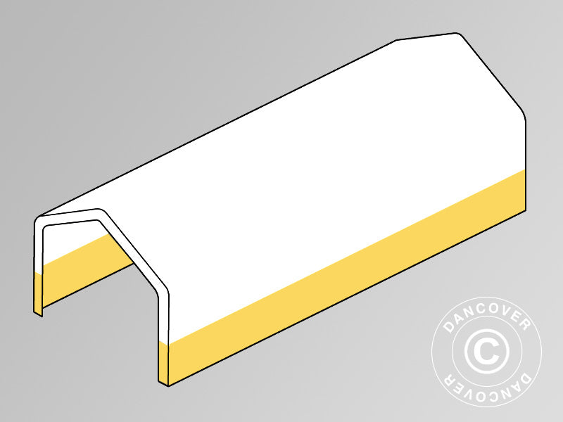 Takduk til lagertelt,&nbsp;arbeidstelt PRO 5x10m, PVC, Hvit/gul