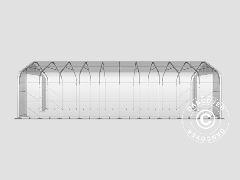 Lagertelt PRO 6x12x3,7m PVC m/hvitt takpanel, Grå