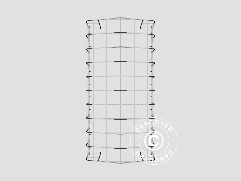 Lagertelt PRO 6x12x3,7m PVC m/hvitt takpanel, Grå