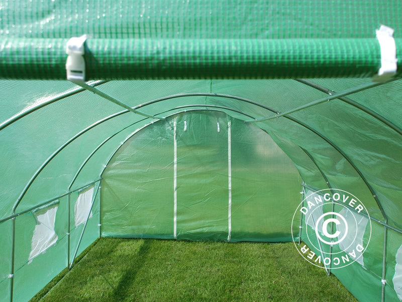 <p>Polytunnel Drivhus 3x4,5x2m, 13,5m&sup2;, Gr&oslash;nn BARE 3 STK. IGJEN</p>