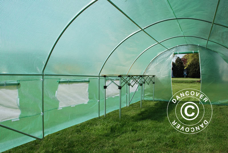 Polytunnel Drivhus 3x8x2m, 24m², Grønn