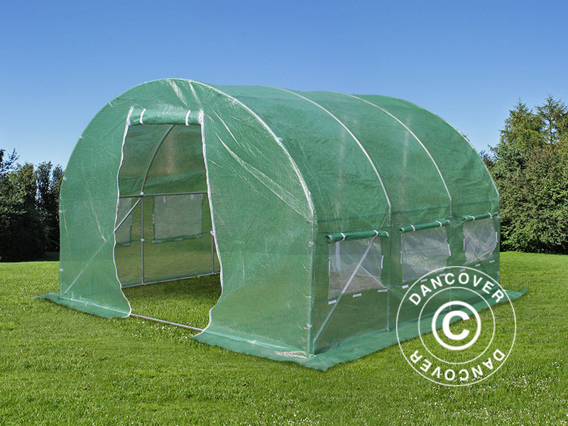 Polytunnel Drivhus 3x3x2m, 9m&sup2;, Gr&oslash;nn