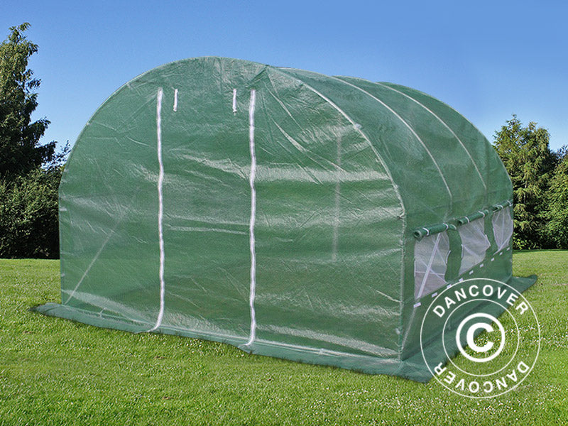 Polytunnel Drivhus 3x3x2m, 9m&sup2;, Gr&oslash;nn