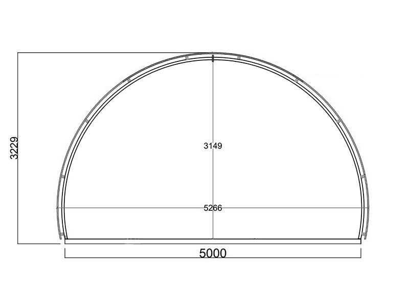 Livestock shelter w/ wooden panels, 5x6x3.23 m, Dark Green