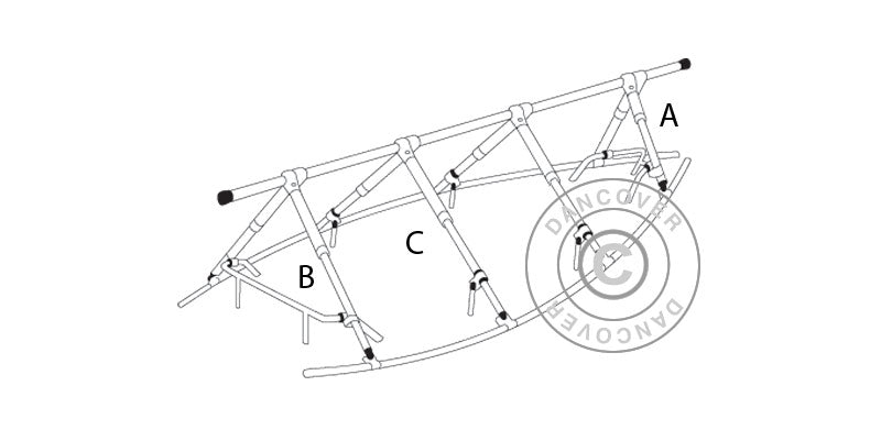 Båtstativ med utheng på båtdekk, NOA, 12 m/4