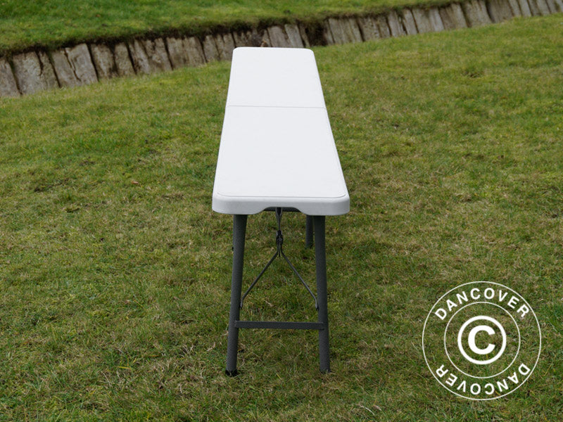 Sammenleggbar benk 244x30x43cm, Lysegrå (25 stk.)