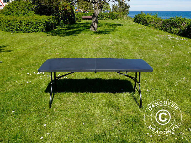 Sammenleggbart bord 180x74x74cm, svart (1 stk.)