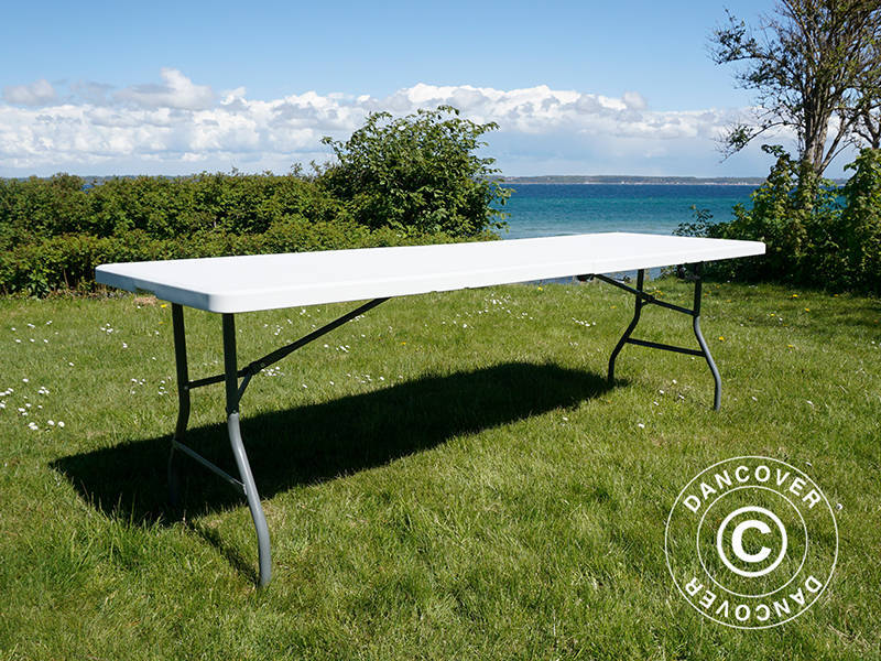 Sammenleggbart bord 240x76x74cm, Lys grå (10 stk.)