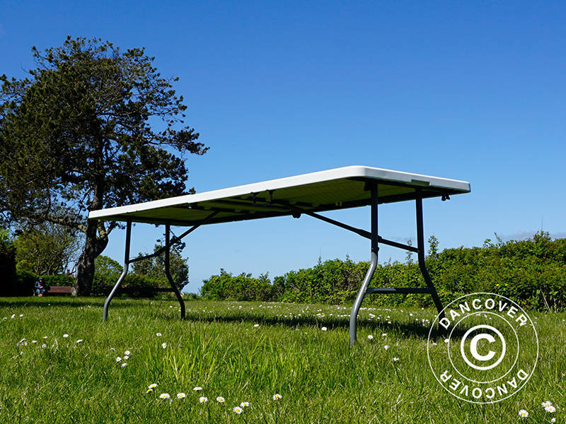 Sammenleggbart bord 240x76x74cm, Lys grå (10 stk.)