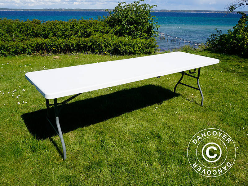 Sammenleggbart bord 240x76x74cm, Lys grå (10 stk.)