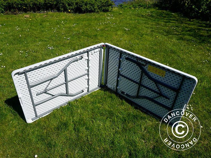 Sammenleggbart bord 240x76x74cm, Lys grå (10 stk.)