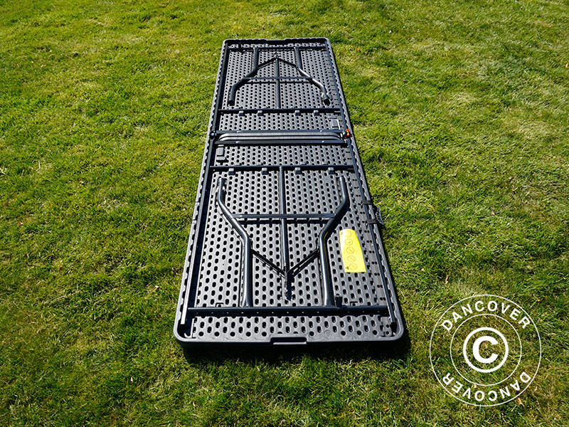 Sammenleggbart bord 240x76x74cm, svart (1 stk.)