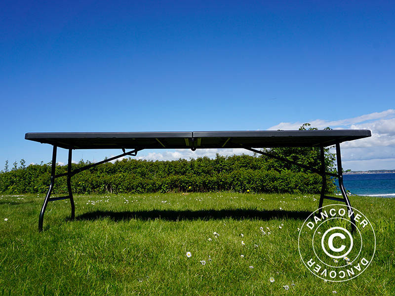 Sammenleggbart bord 240x76x74cm, svart (1 stk.)