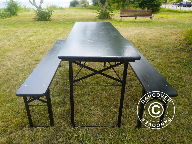 Bord- og benkesett PRO 180x60x78cm, Svart