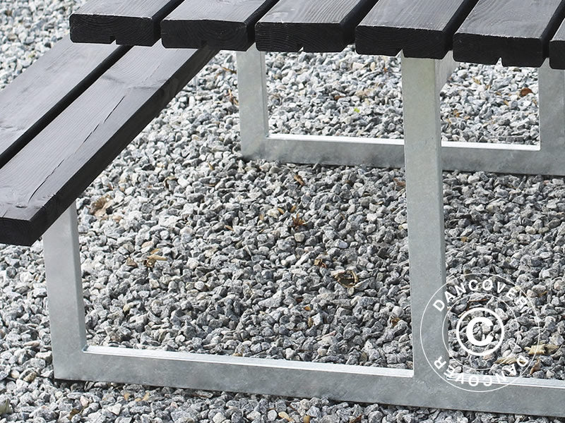 Piknikbord, 1,4x1,75x0,72m, Svart