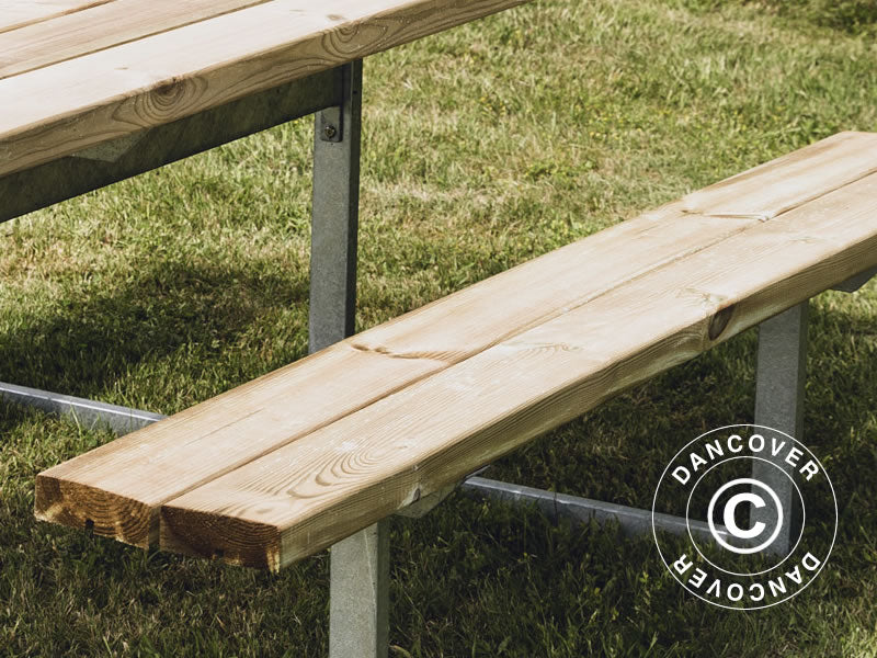 Piknik-bord, 1,4x1,75x0,75m, Lyst træ