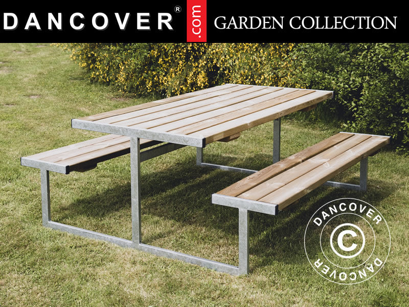 Piknik-bord, 1,85x1,8x0,75m, Lyst træ