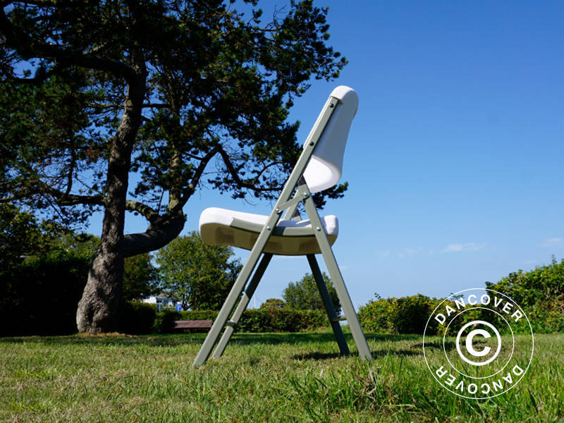 Klappstoler 48x43x89cm, Lysegrå/Hvit, 4 stk.