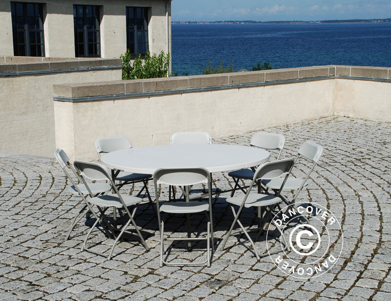 Rundt klappbord Ø154cm, Lysegrå (1 stk.)