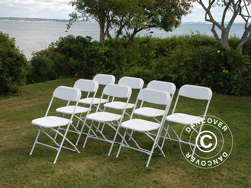 Klappstoler 44x44x80cm, Hvit, 8 stk.