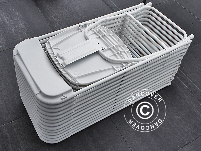 Klappstoler 44x44x80cm, Hvit, 8 stk.