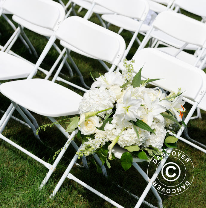 Klappstoler 44x44x80cm, Hvit, 8 stk.