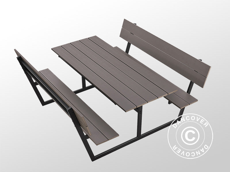 Nonwood Table&Bench w/Back 1,75x1,86m Anthracite