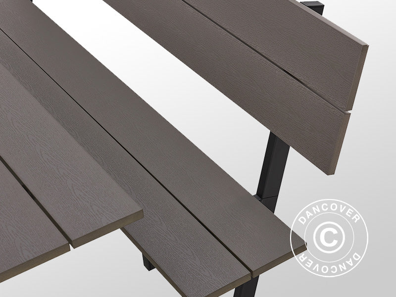 Nonwood Table&Bench w/Back 1,75x1,86m Anthracite