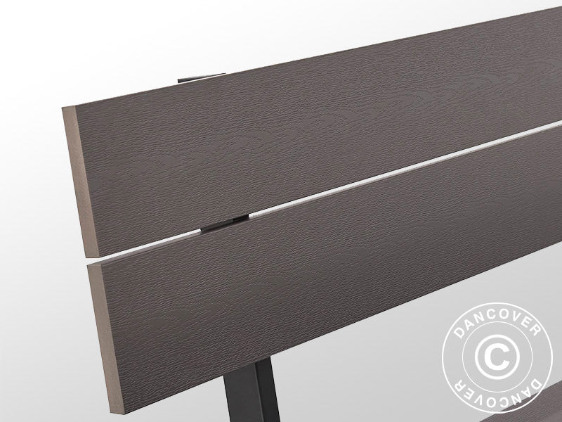 Piknikbord m/rygg, kompositt, 1,75x1,86m, Svart/Antrasitt