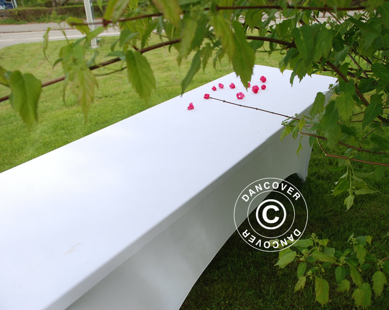 Stretch bord dekke 244x75x74cm, Hvit