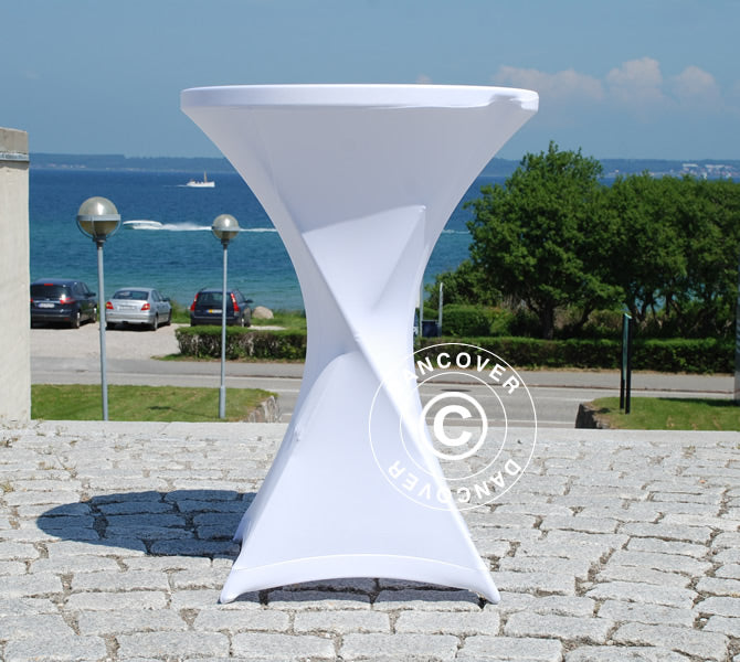 Stretch bord dekke Ø80x110cm, Hvit