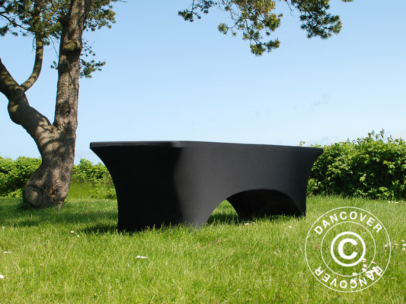 Stretch bord dekke 244x75x74cm, Svart