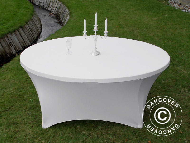 Stretch bord dekke Ø183x74cm, Hvit