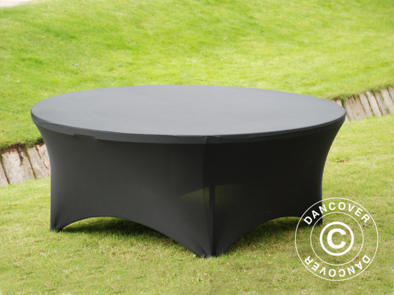 Stretch bord dekke Ø183x74cm, Svart
