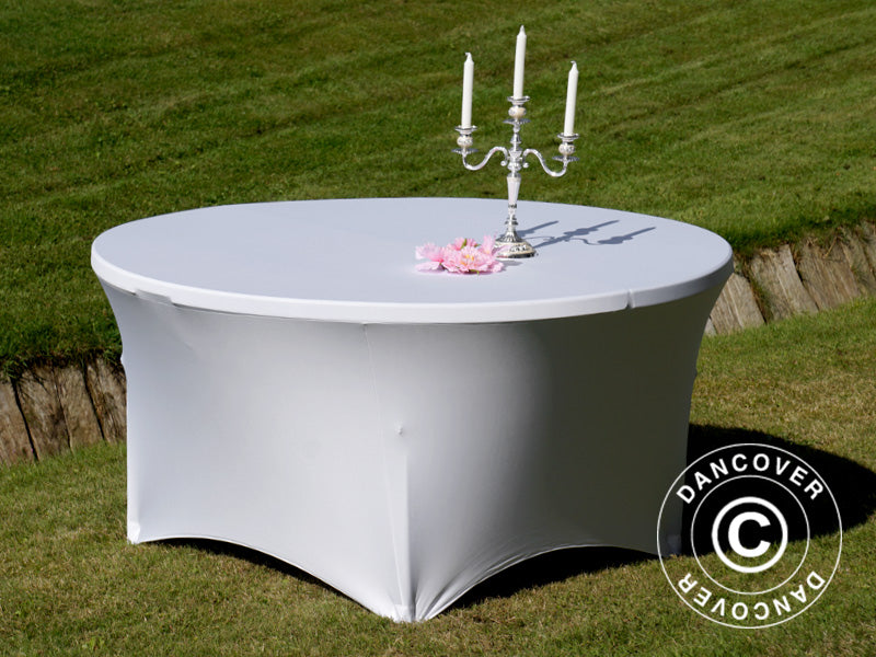 Stretch bord dekke Ø152x74cm, Hvit