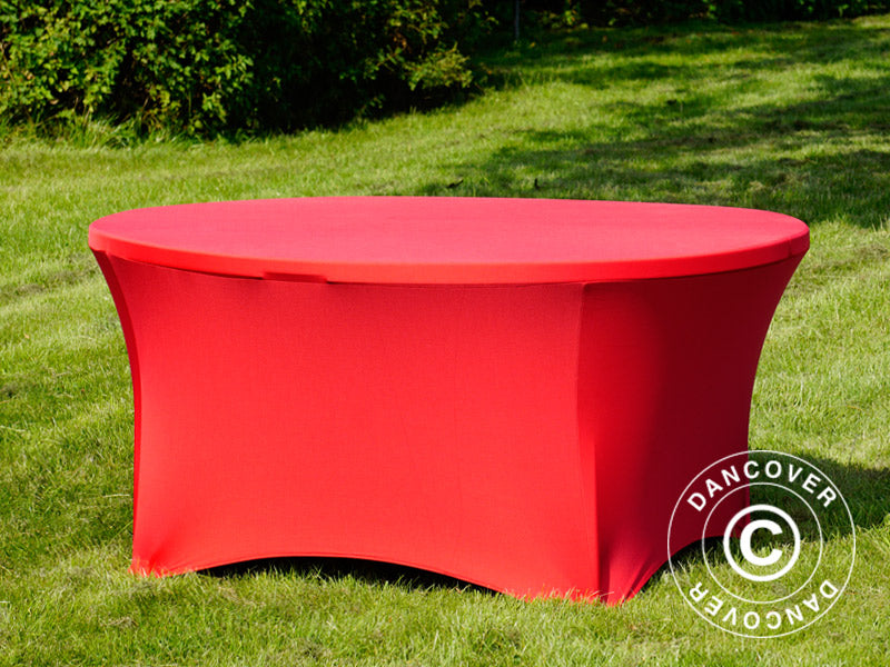 Stretch bord dekke Ø152x74cm, Rød