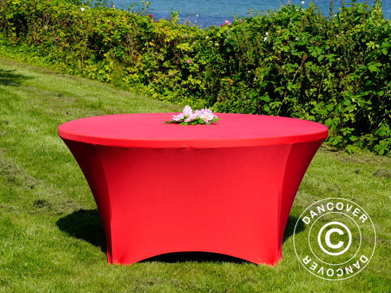 Stretch bord dekke Ø152x74cm, Rød