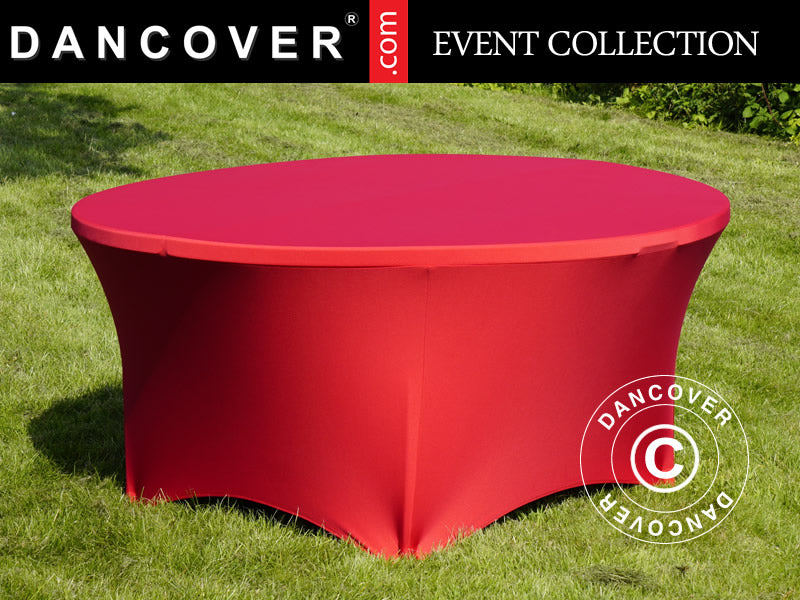Stretch bord dekke Ø152x74cm, Rød