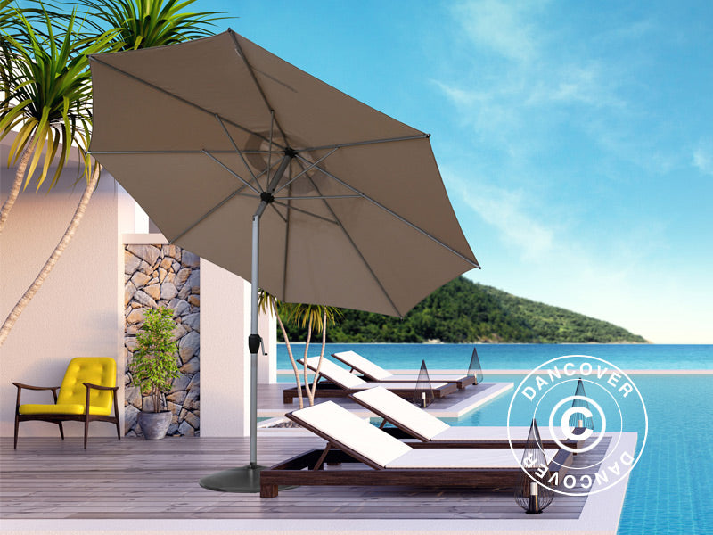 Parasoll Lyon, Ø3m, Lysegrå