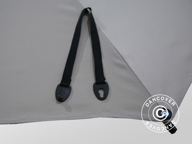 Parasoll Lyon, Ø3m, Lysegrå