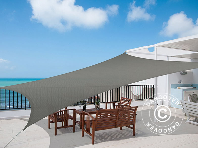 Solseil 3x4m, Rektangulært, antrasitt