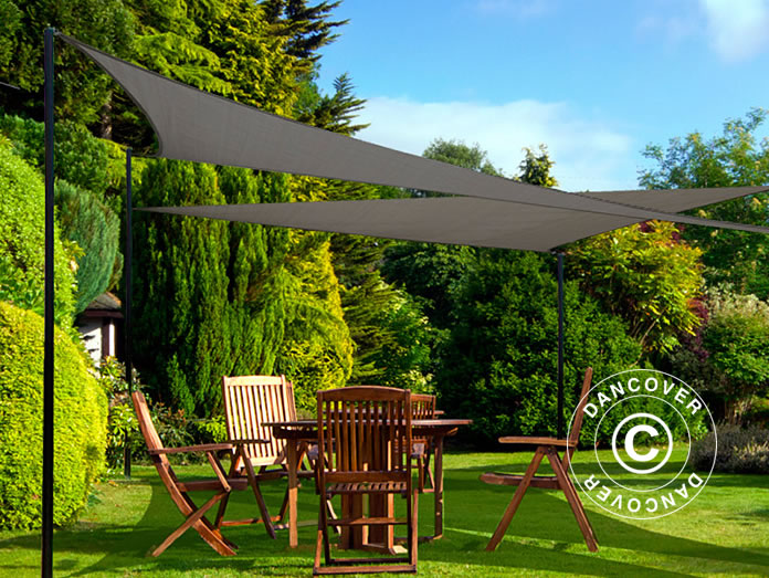 Solseil 3,6x3,6x3,6m, Trekantet, Antrasitt