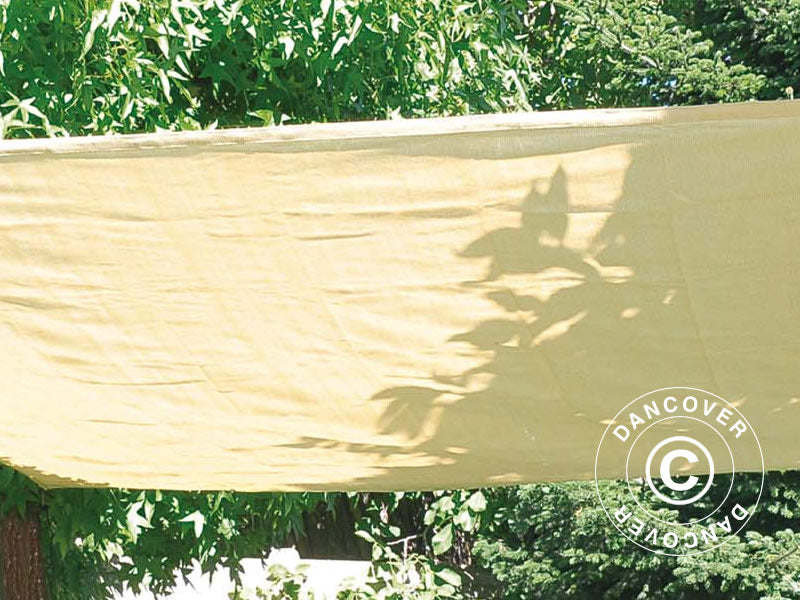 Solseil 5x5m, firkantet, Beige