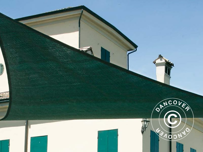 Solseil 3,6x3,6x3,6m, trekantet, Grønn