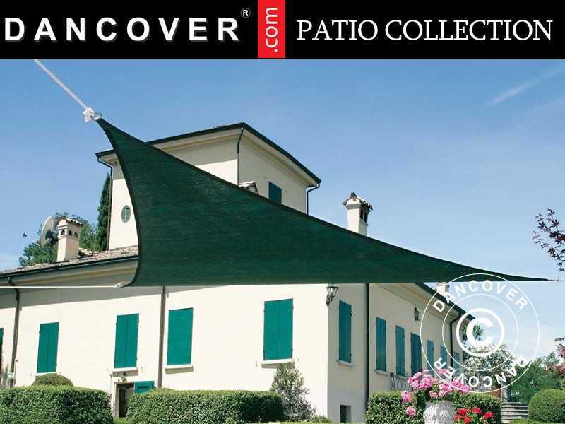 Solseil 3,6x3,6x3,6m, trekantet, Grønn