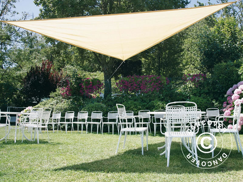 Solseil 5x5x5m, trekantet, Beige